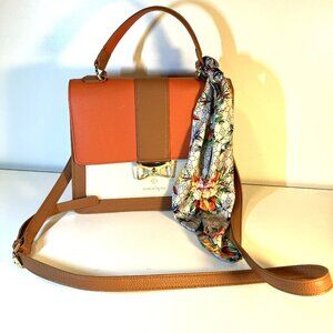 NANETTE LAPORE Shellie Convertible Cross-Body Bag.  Silk Scarf.  Almost New Cond